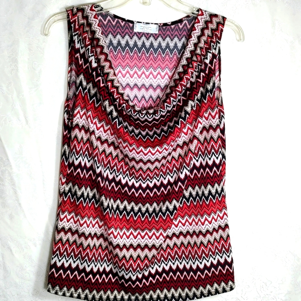 Shannon Ford New York maroon black and white blouse   women L  #366